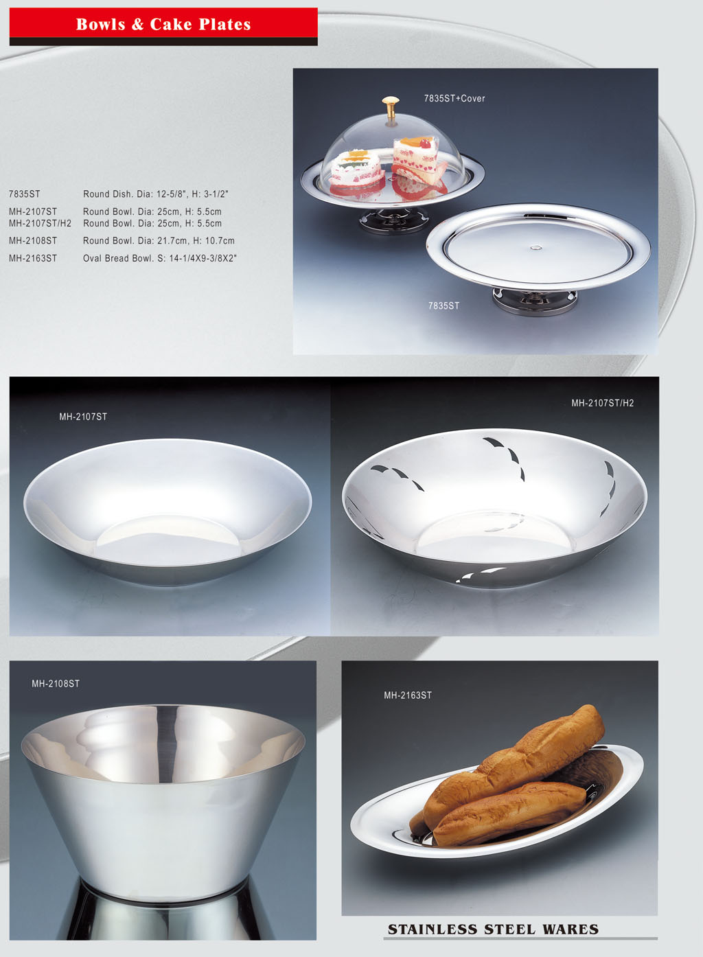 Stainless Steel Ware - Bowl & Cake Plates