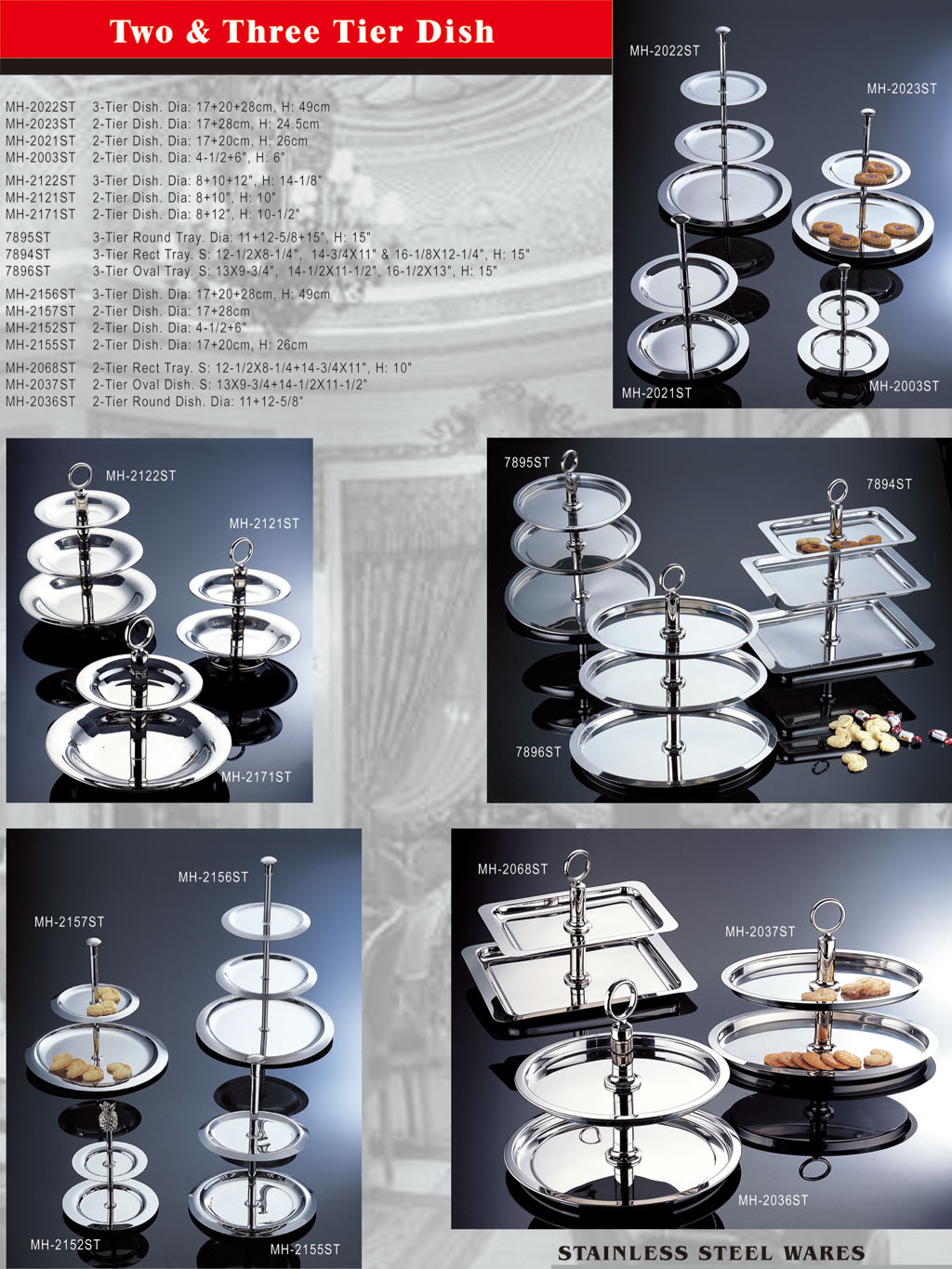 Stainless Steel Ware - Two & Three Tier Dish